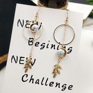 Natural White Pine Stone Earrings 3/$30